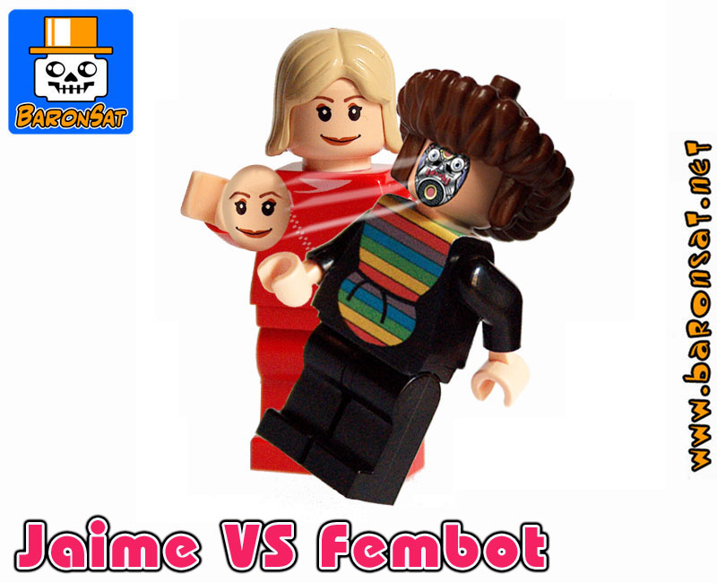 Lego Bionic Woman vs Fembot custom minifigures 