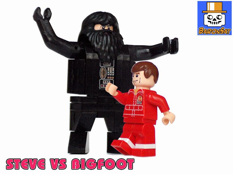 Lego Steve Austin vs Bionic Bigfoot custom minifigures 