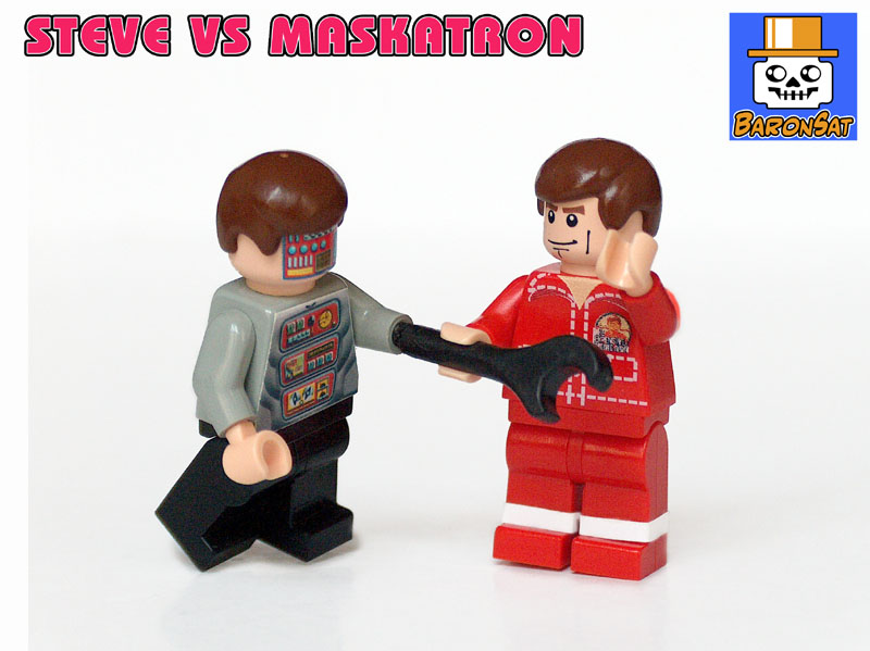 Lego Six Million Dollar Man vs Maskatron custom minifigures 