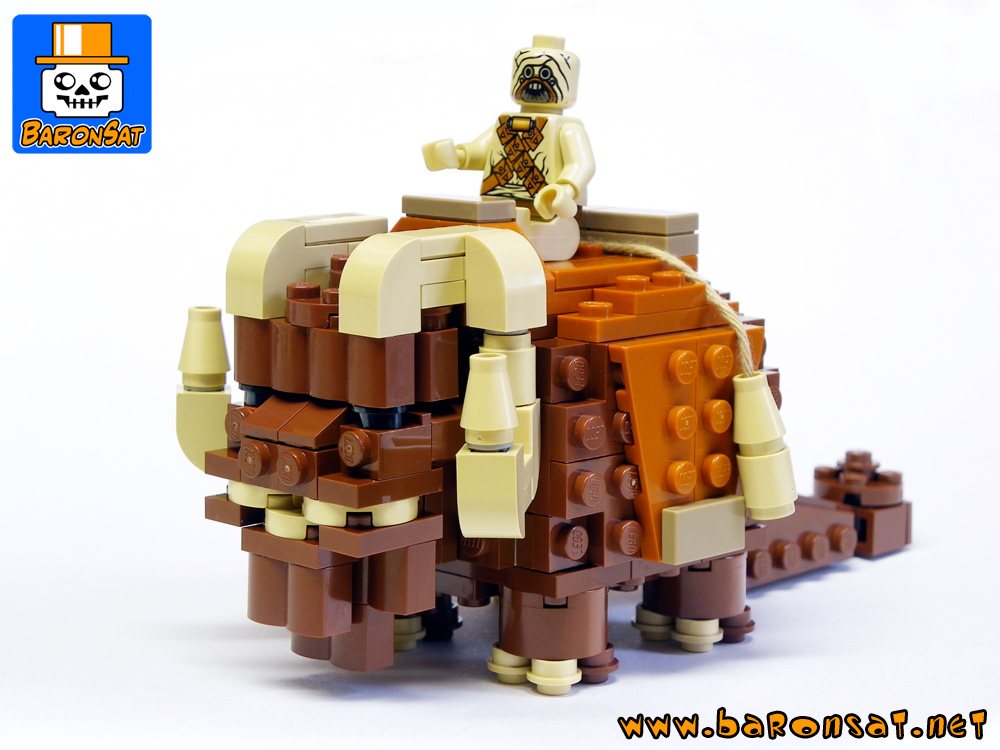 Lego moc Tatooine Bantha with Tusken Raider Custom Model