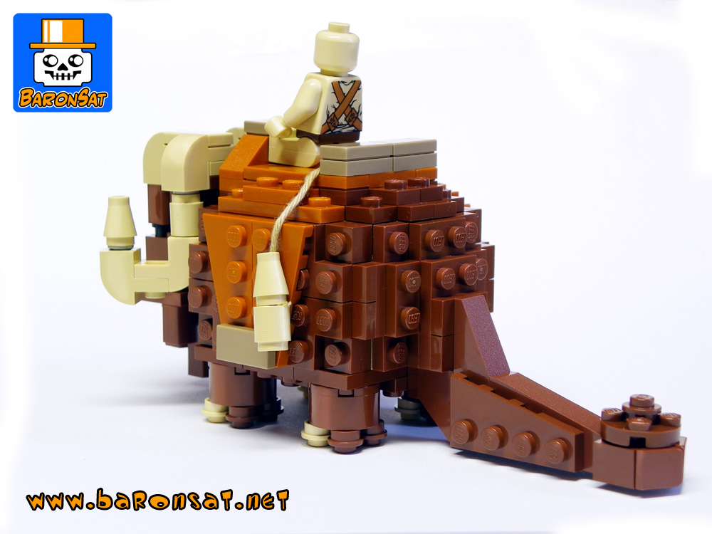 Lego moc Tatooine Bantha with Tusken Raider Custom Model Back View