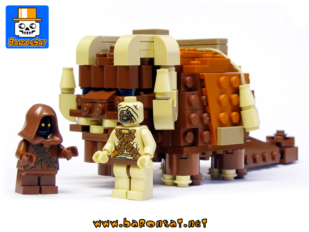 Lego moc Tatooine Bantha with Tusken Raider & Jawa Custom Model