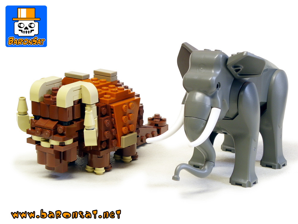 Lego moc Tatooine Bantha Custom Model & Official Lego Elephant Comparison