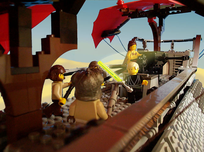 Lego moc Jabbas Barge Lightsaber Closeup