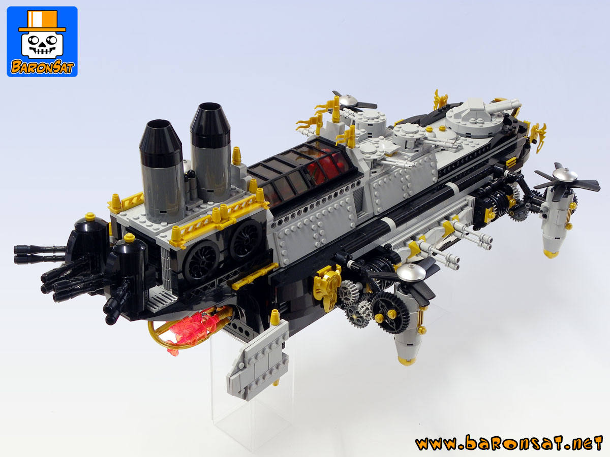 Lego moc Steampunk Flying Warship Back View