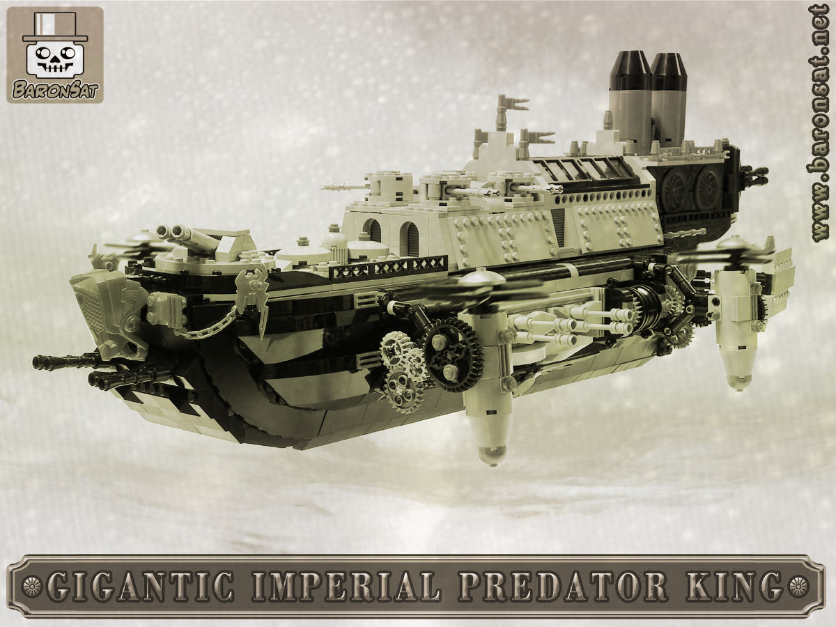 Lego moc Steampunk Flying Warship sepia photo