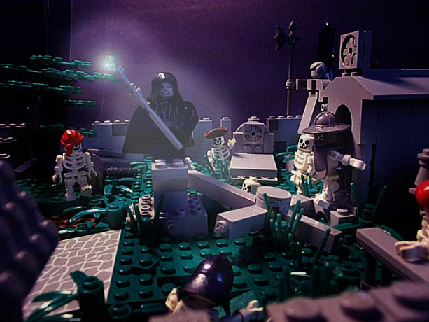 Lego necromancer in cemetary moc model