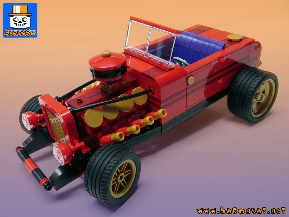 hot rod car custom moc models made of lego bricks