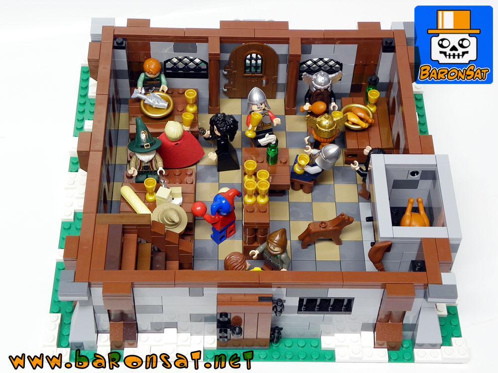 Lego Castle moc Ghost Dragon Inn Custom Model Restaurant Room