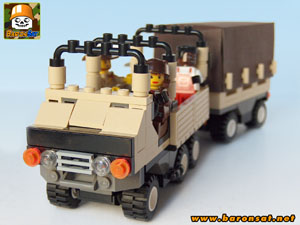Transporation Truck 6x6 with trailer Lego Moc side