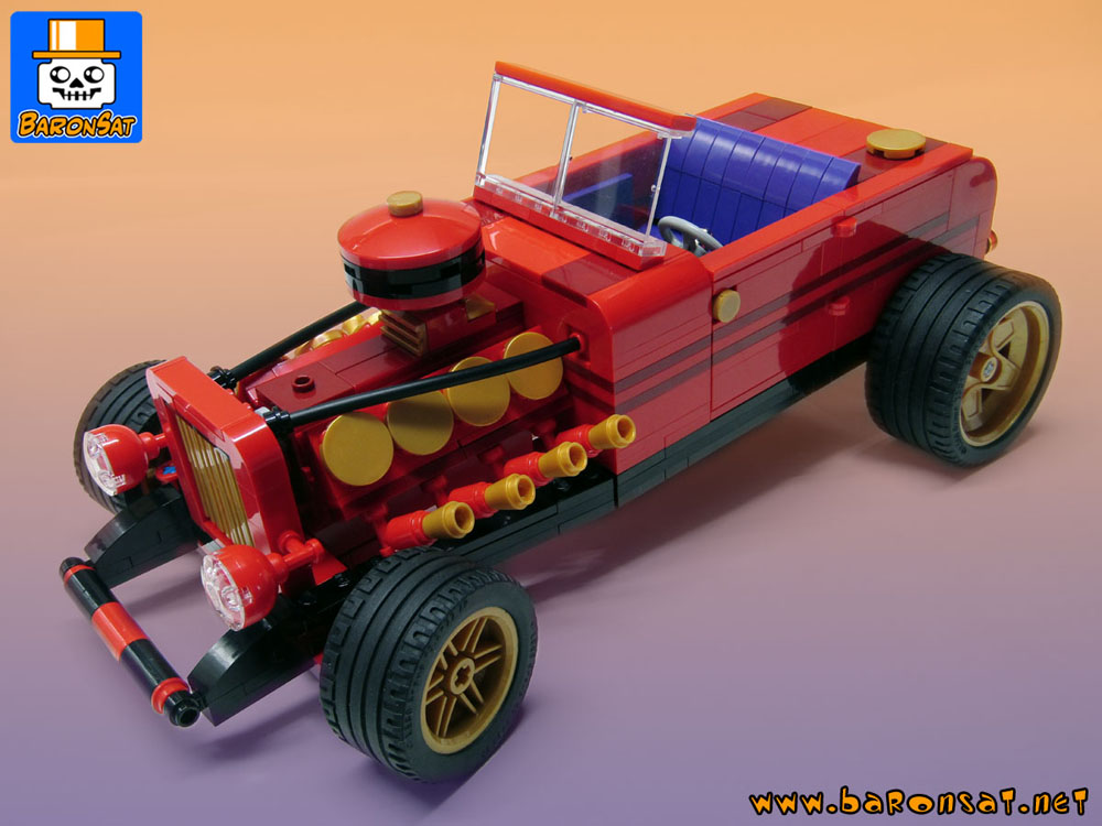 hot rod car custom moc models made of lego bricks